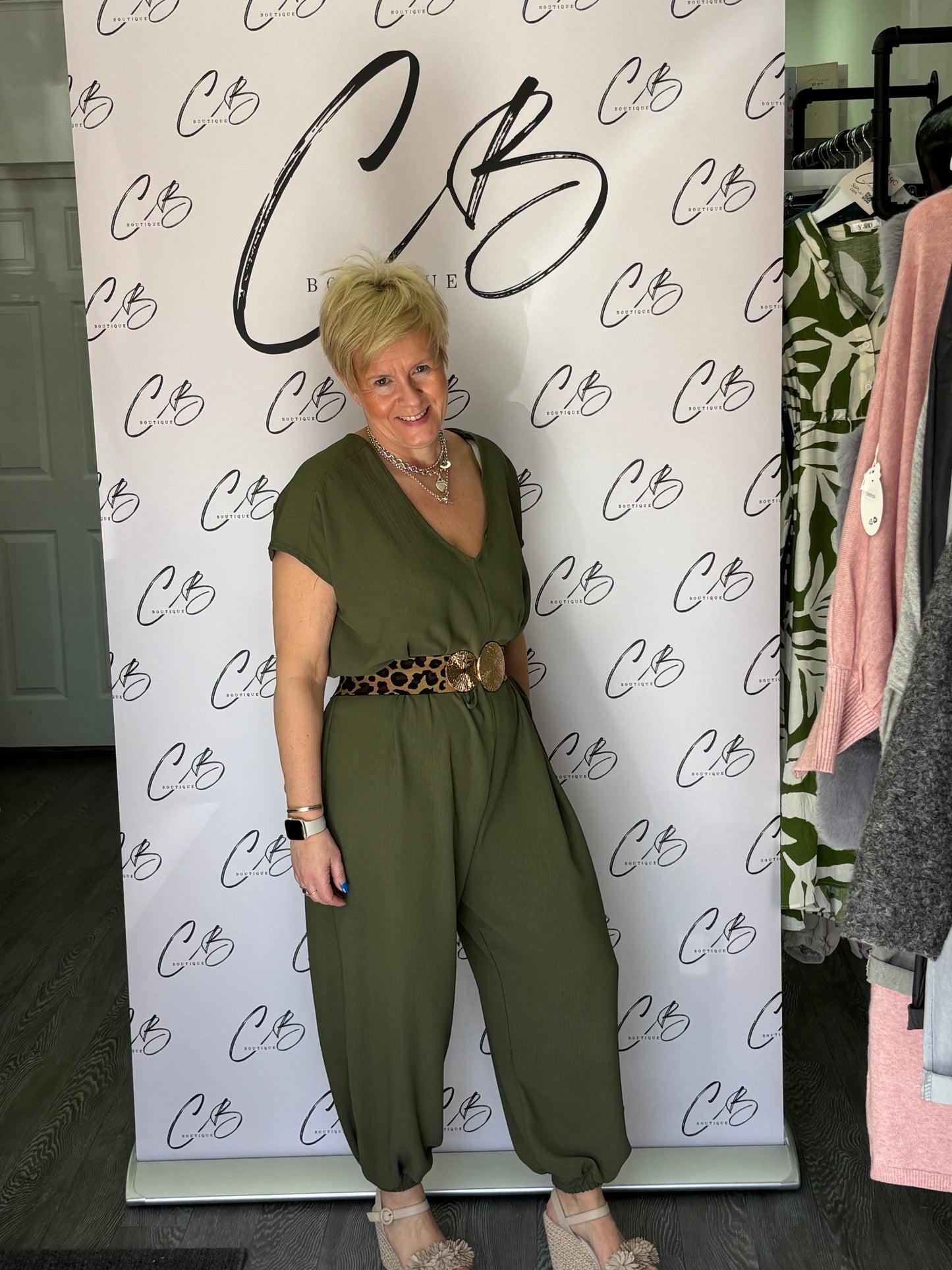 Elasticated cuff Jumpsuit - Khaki