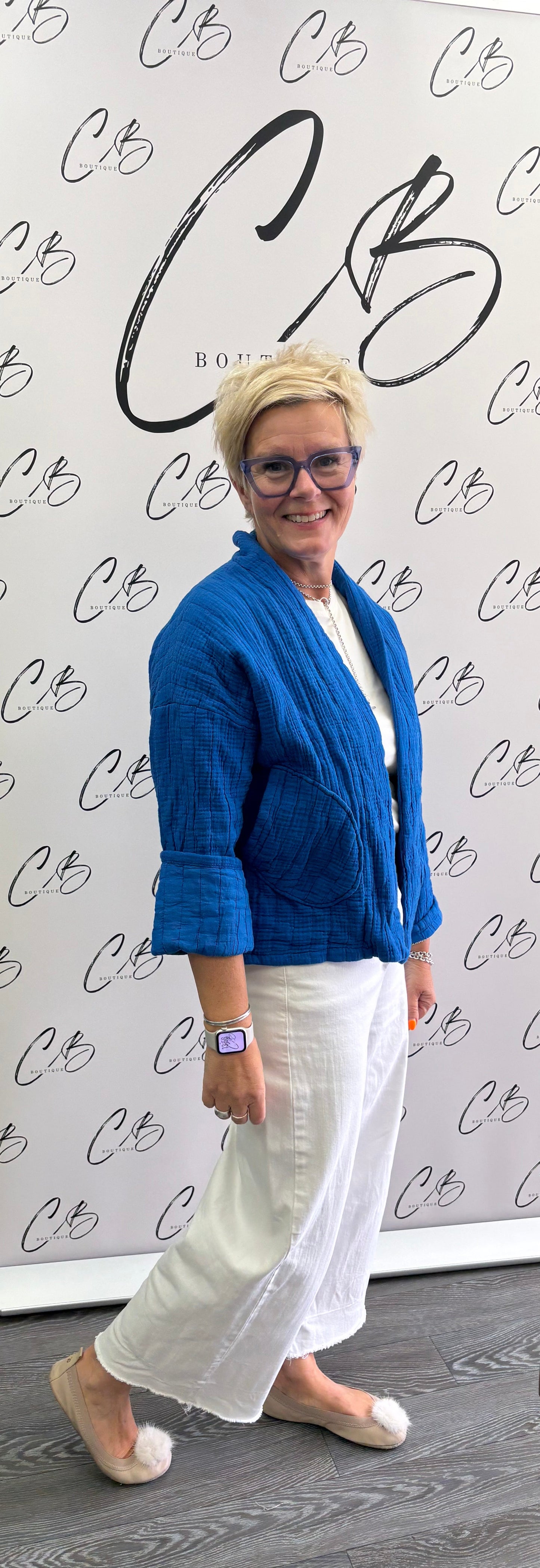 Cobalt Blue Short Padded Jacket