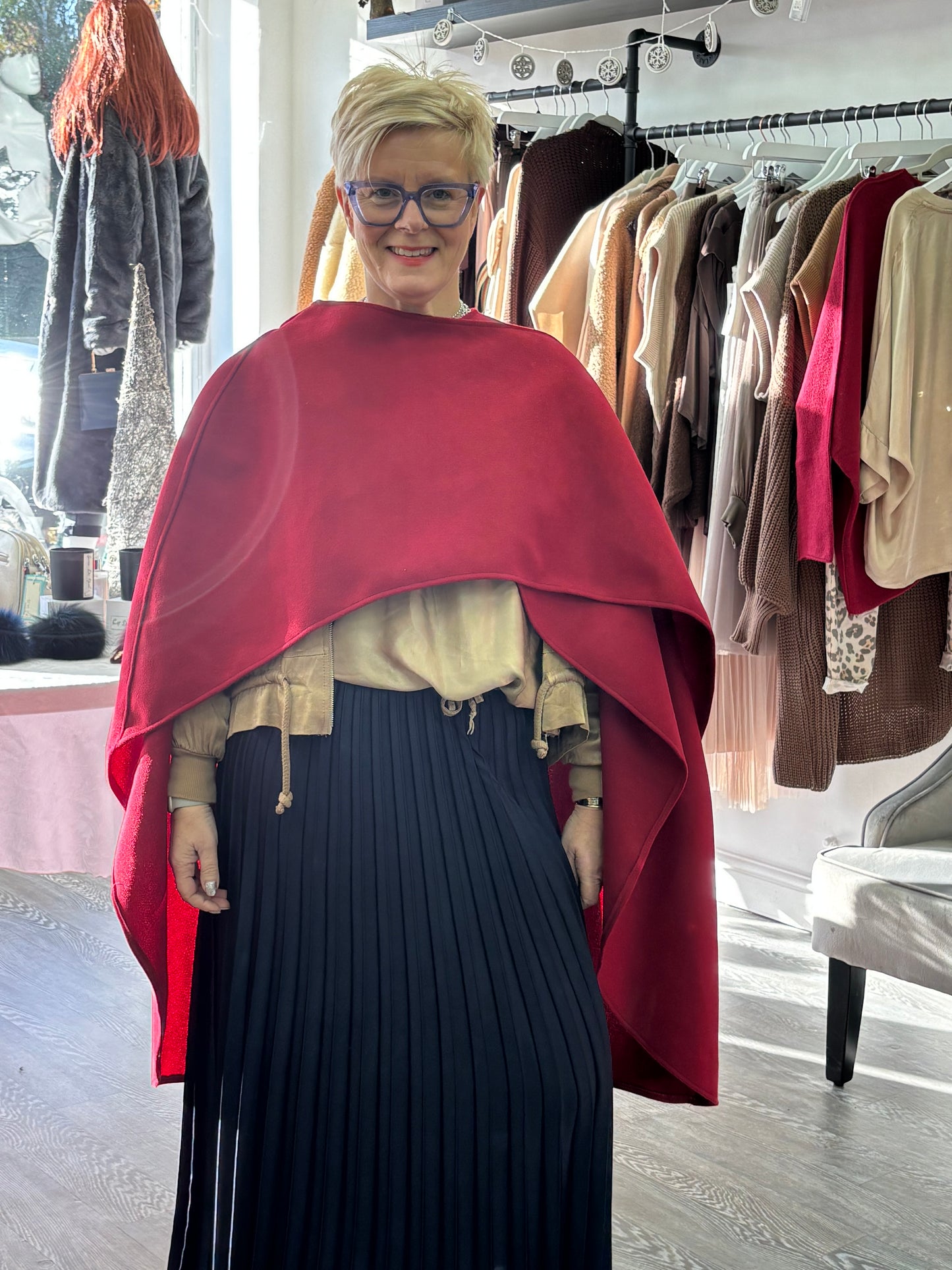 Wine - Wrap front cape