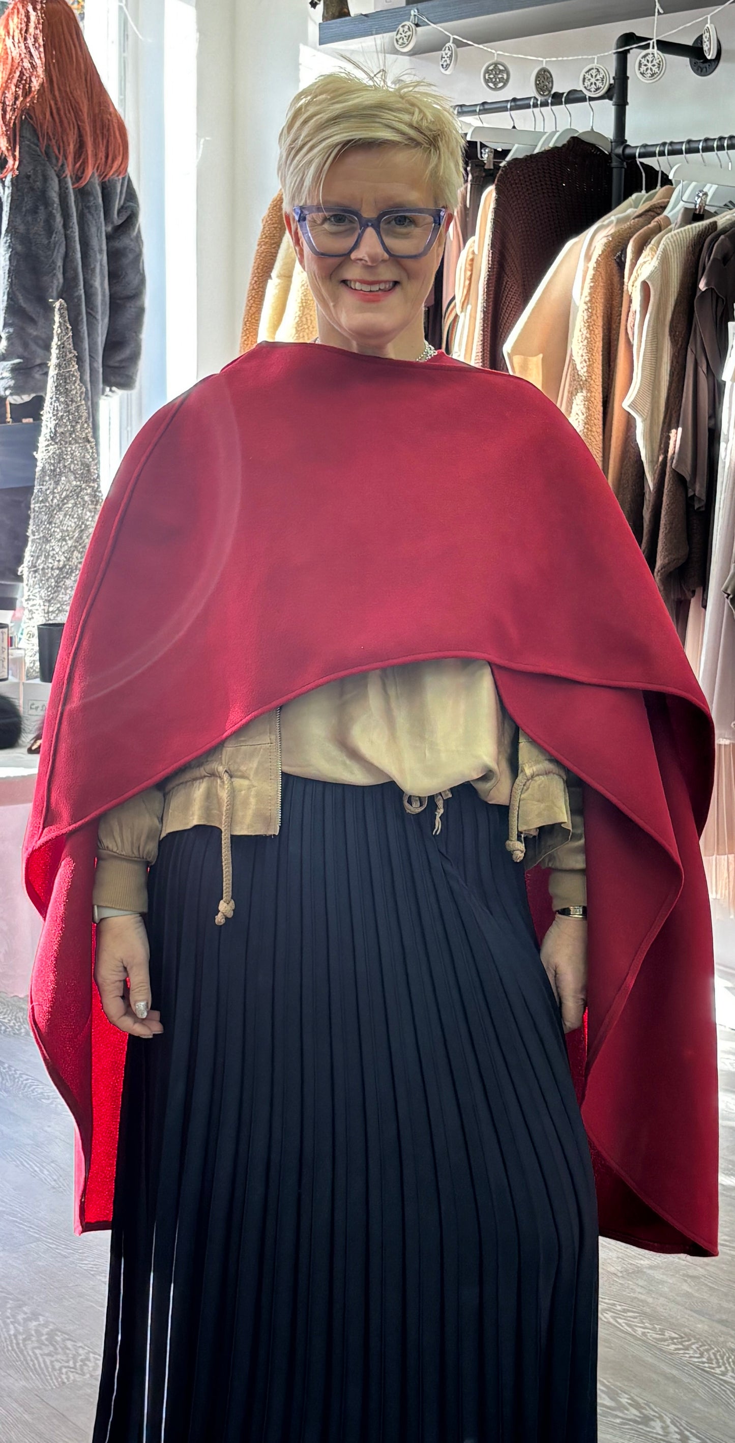 Wine - Wrap front cape