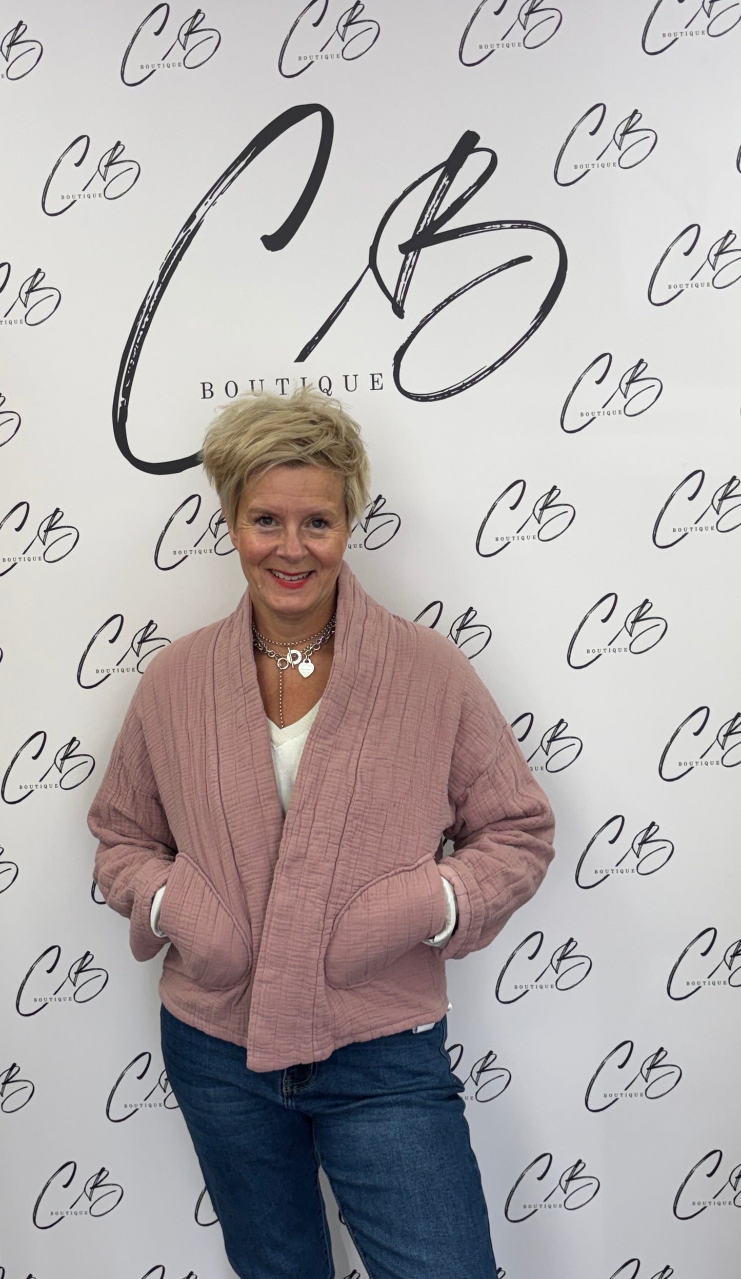 Dusky Pink Short Padded Jacket