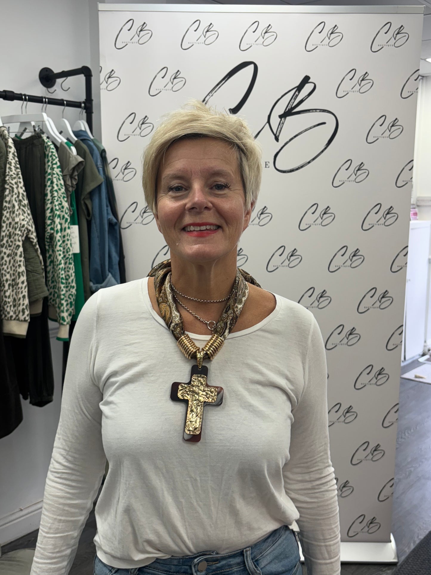 Paisley Cross Tie necklace