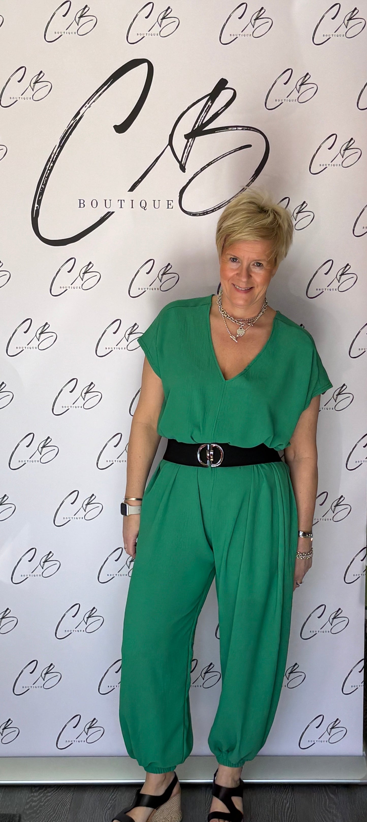 Elasticated cuff Jumpsuit - gucci green