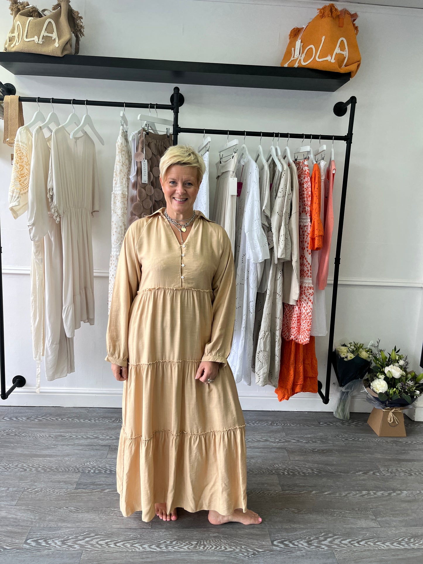 Long Tiered Dress - Gold
