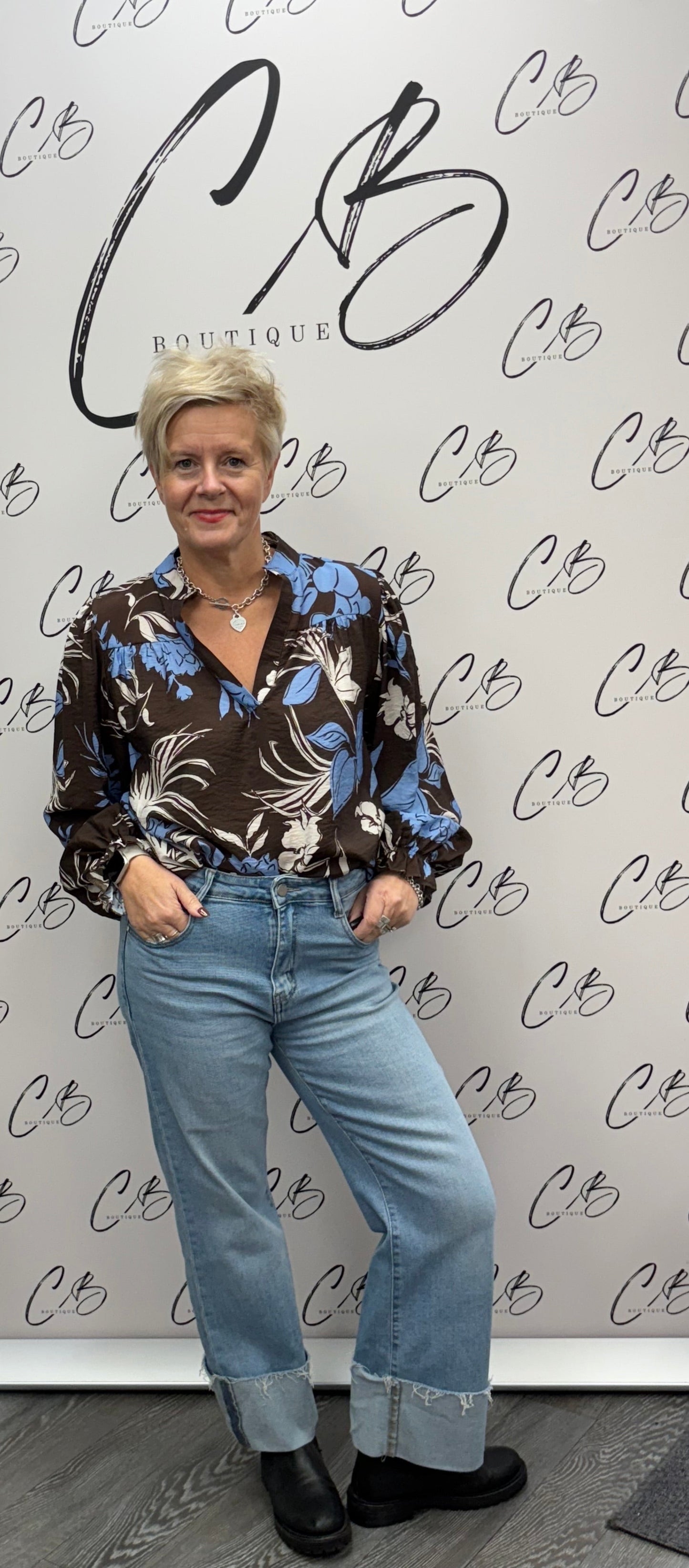 Deck Chocolate floral blouse