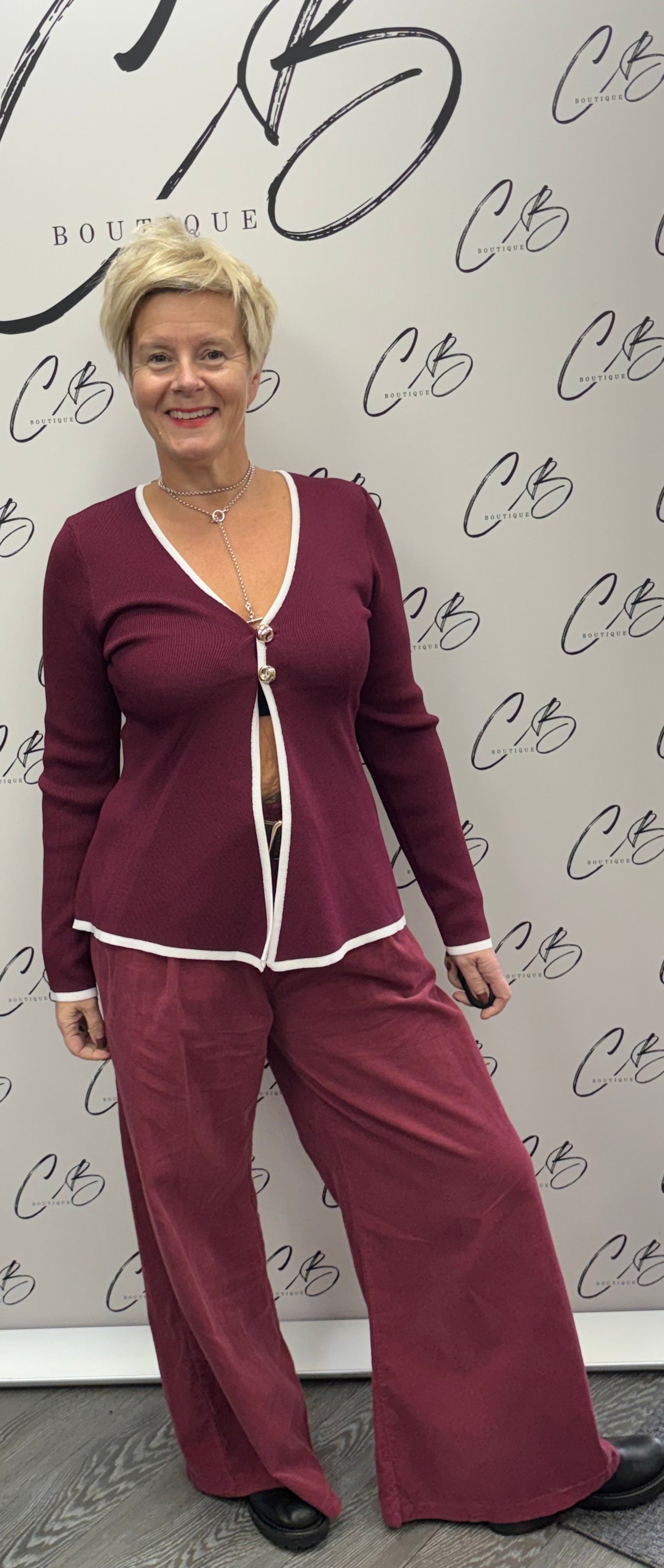 Carmel Wine cardigan