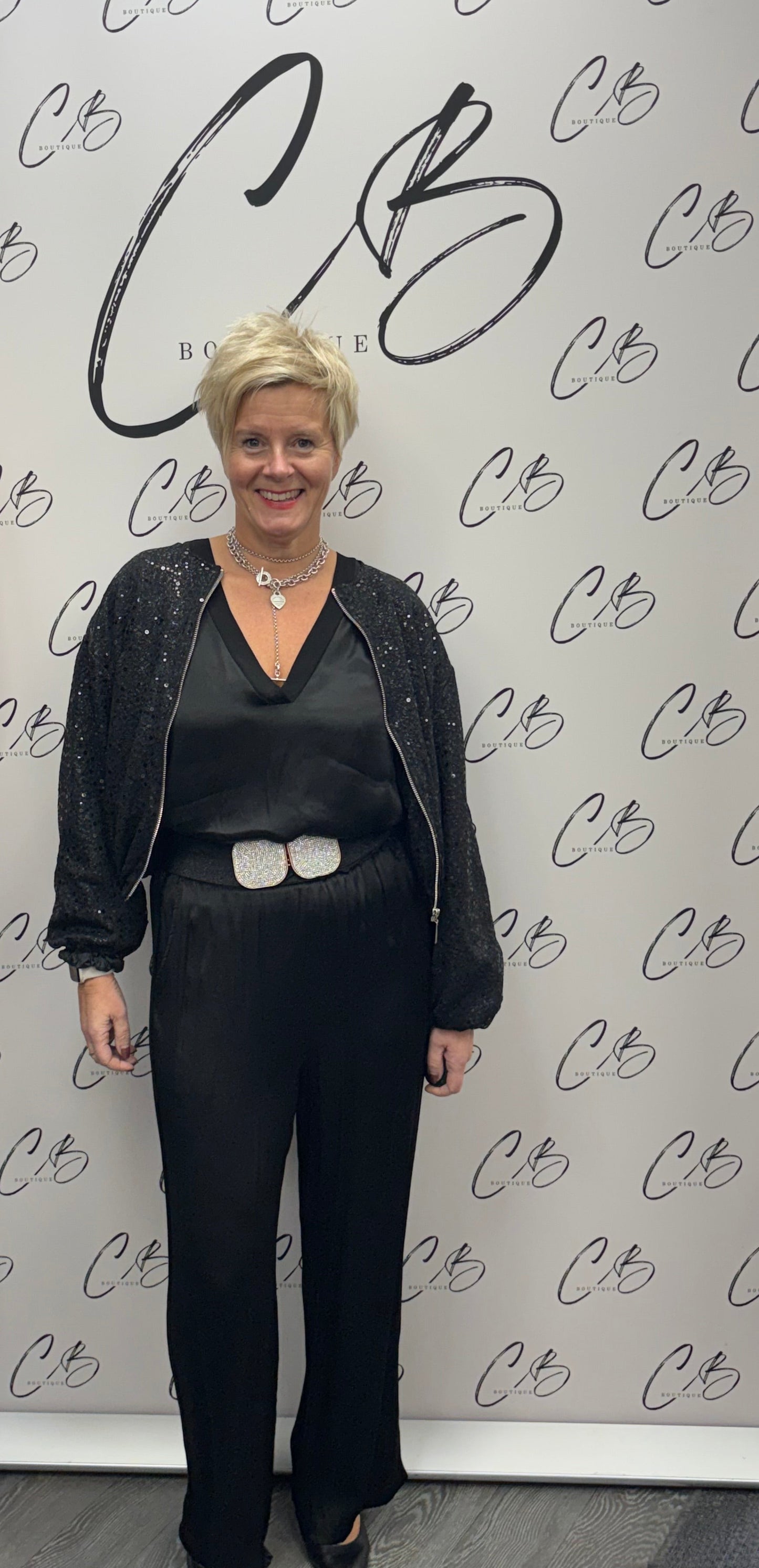 black sequin Bomber Jacket