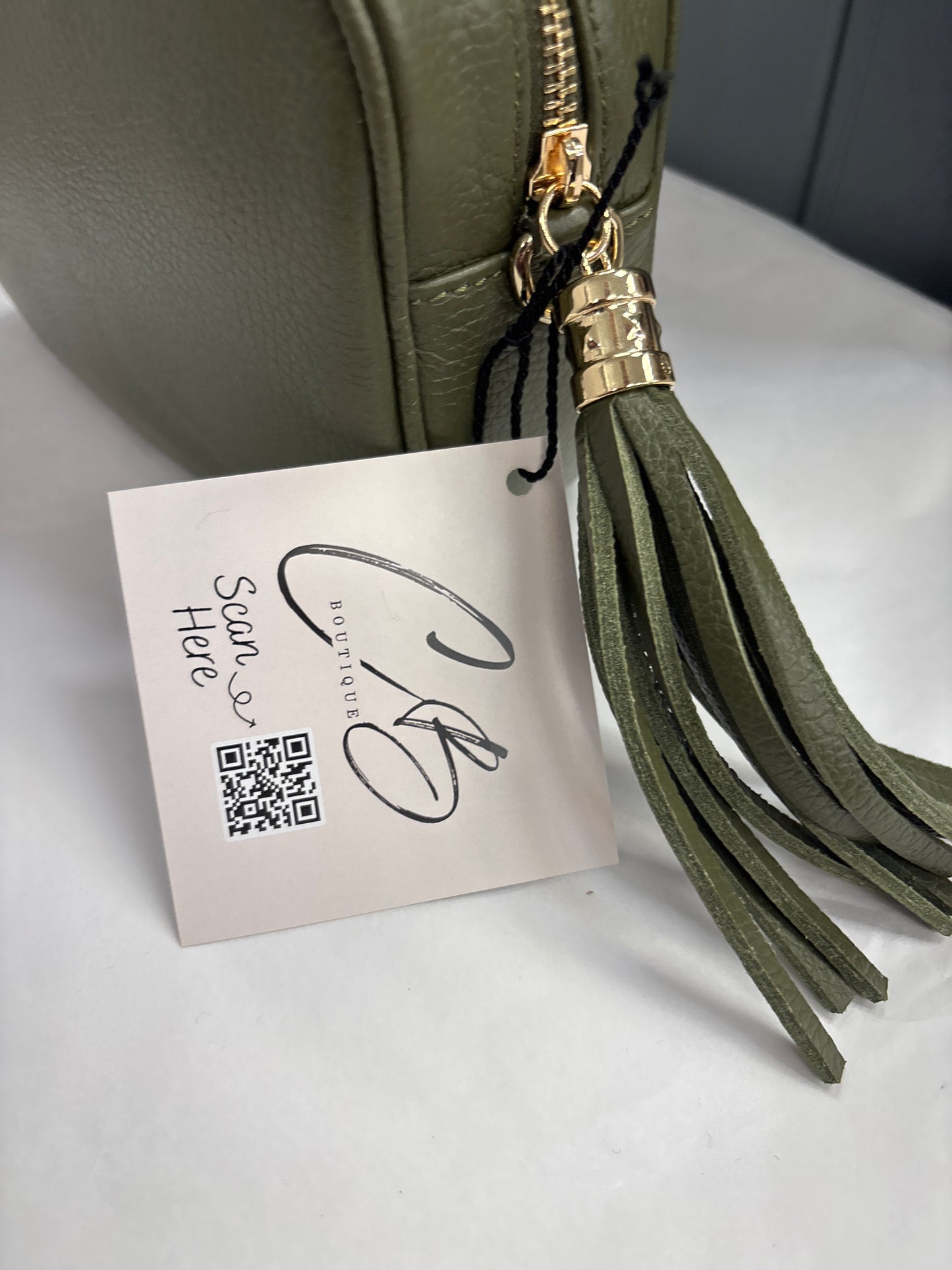 Olive Leather hand Bag