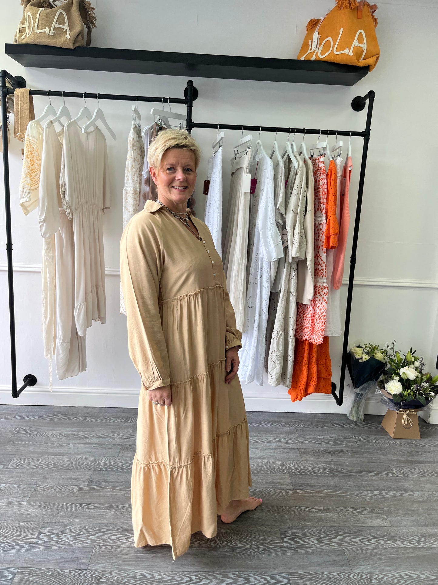 Long Tiered Dress - Gold