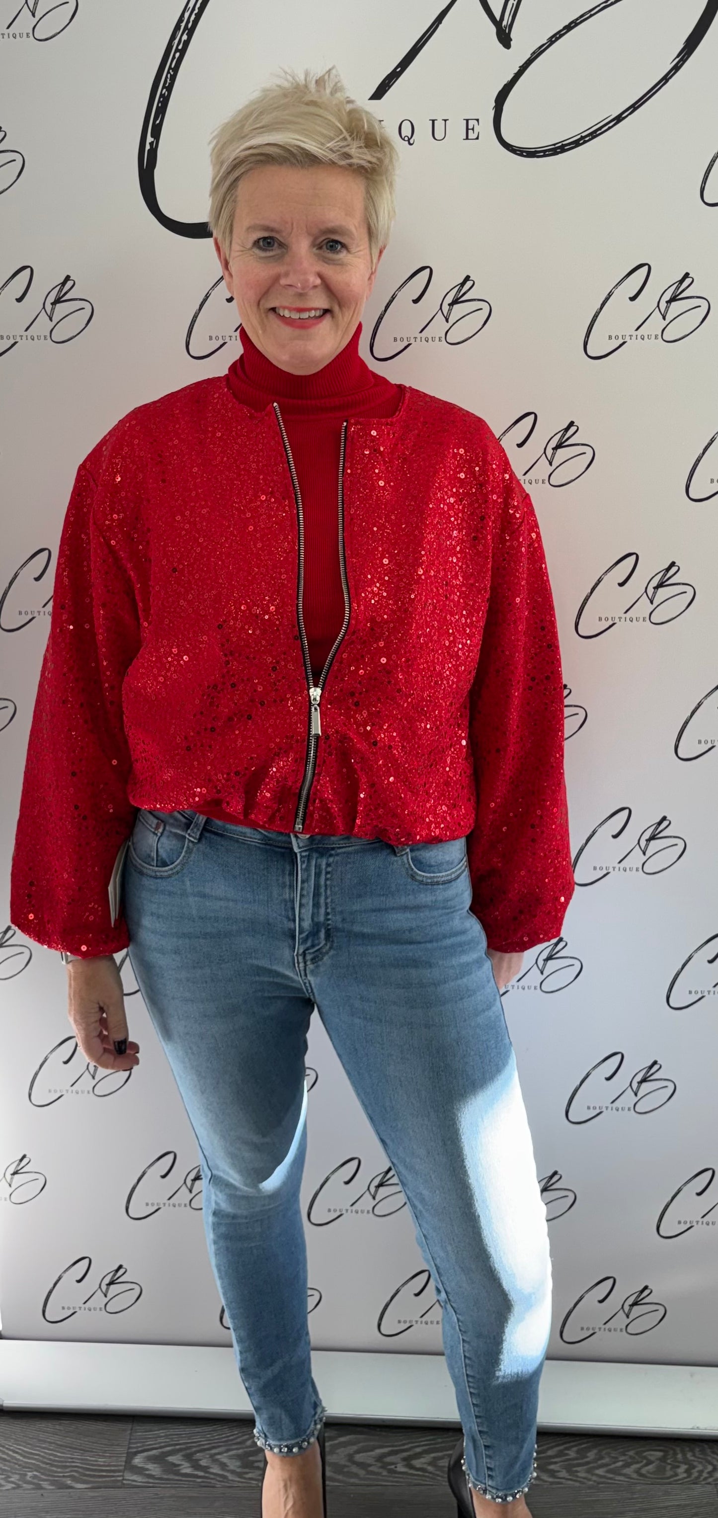 Red Polo Neck Jumper