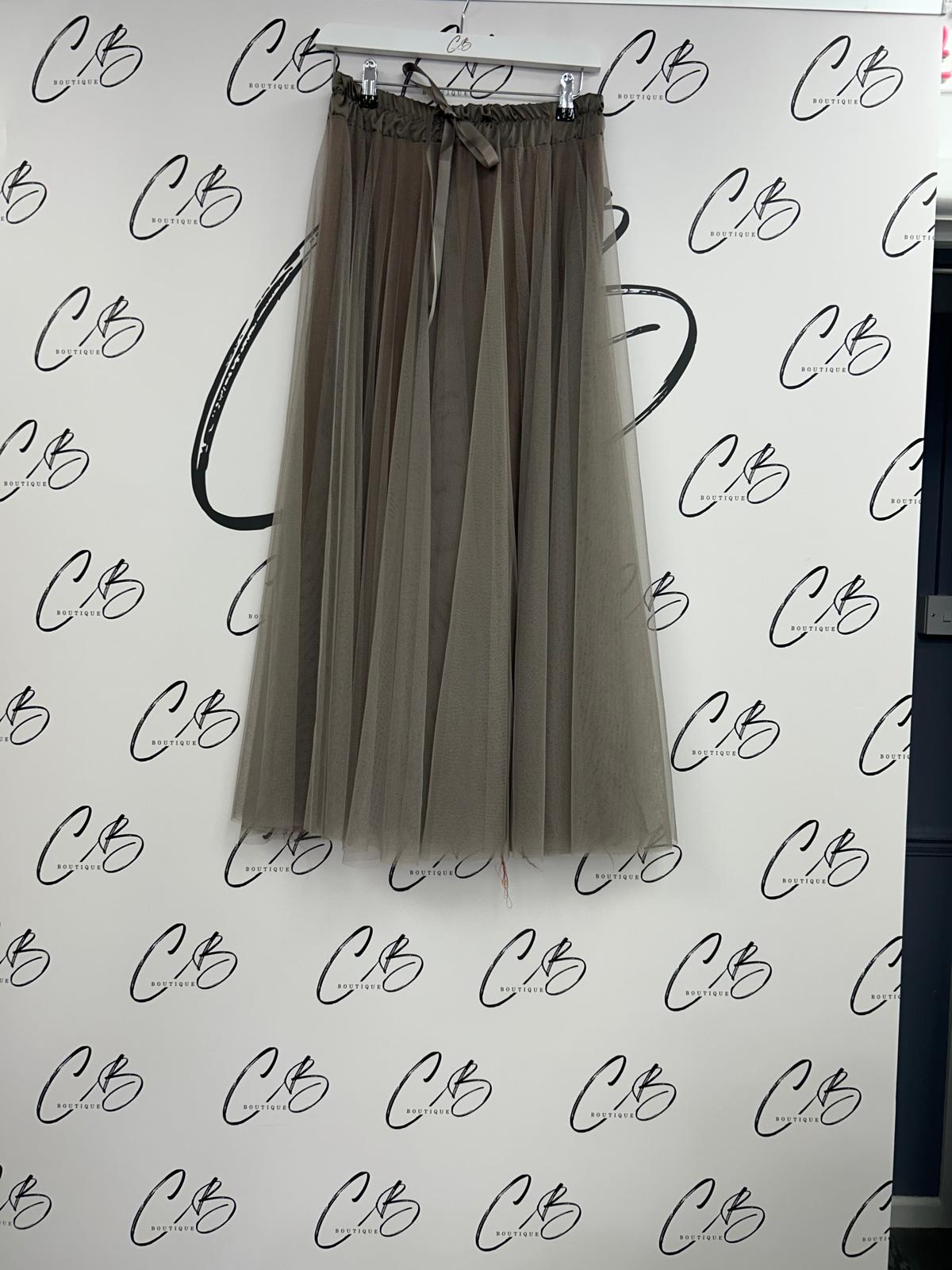 Billi Taupe Tulle Skirt