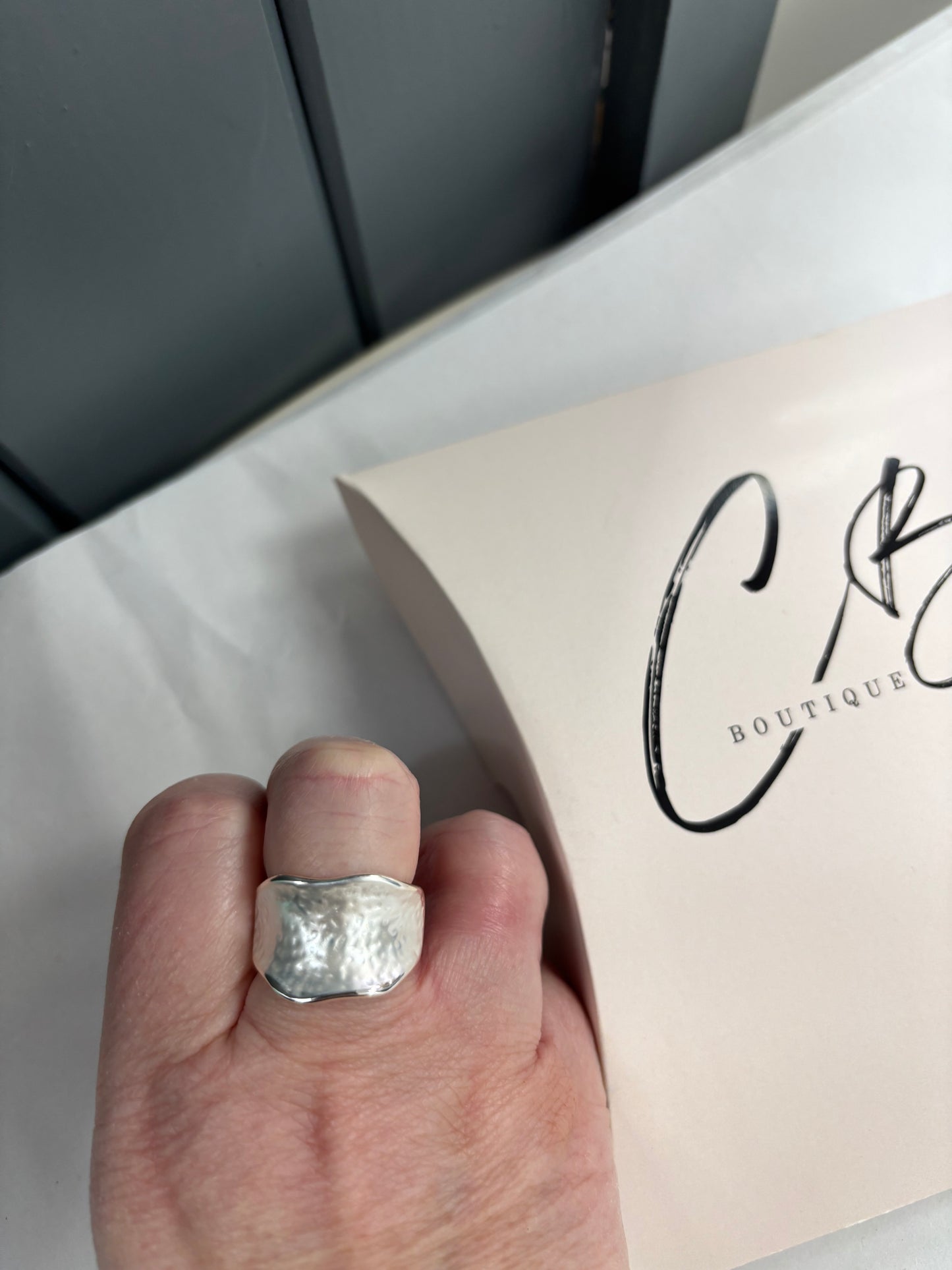 Silver beaten Ring