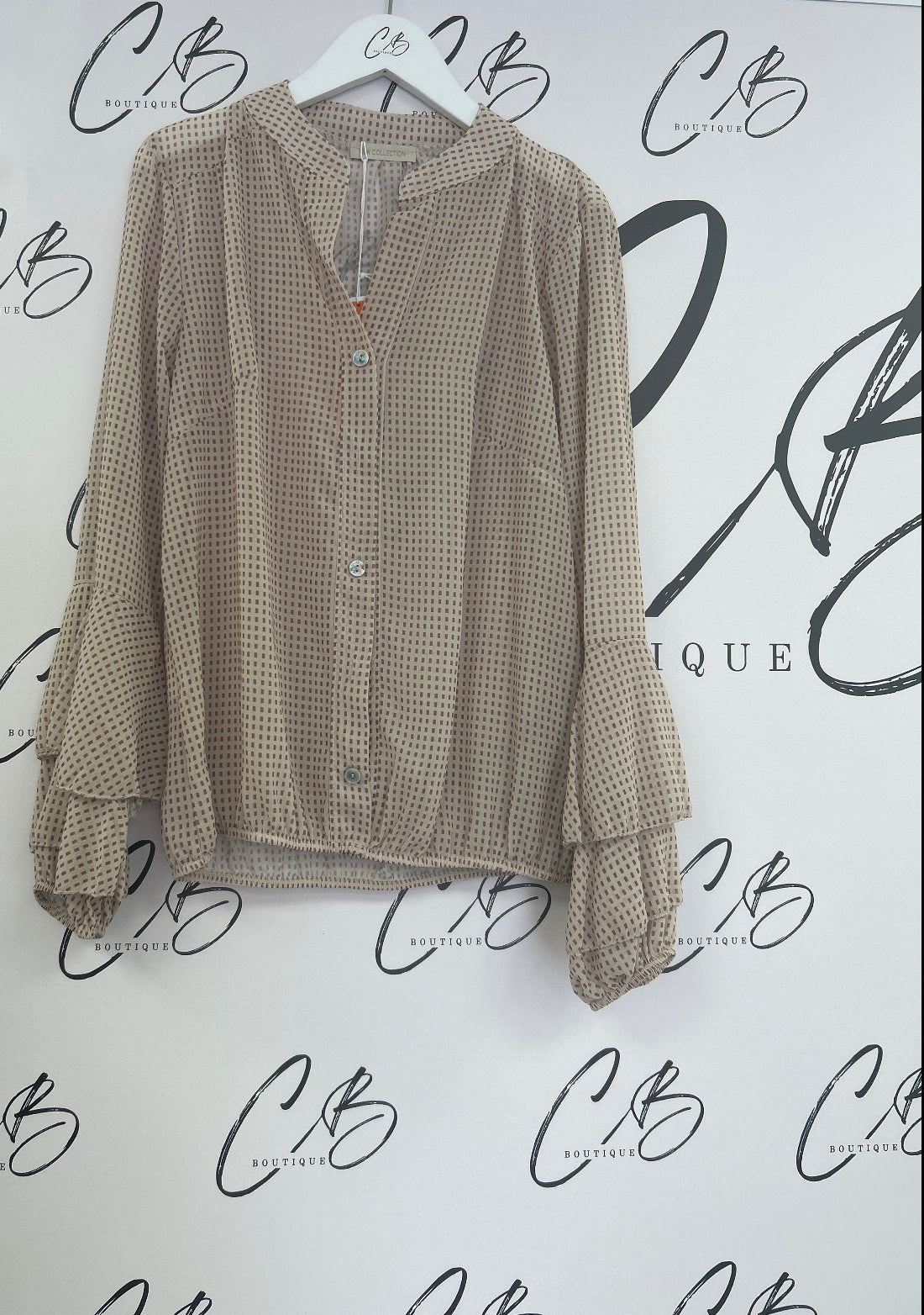 Sand spotty blouse