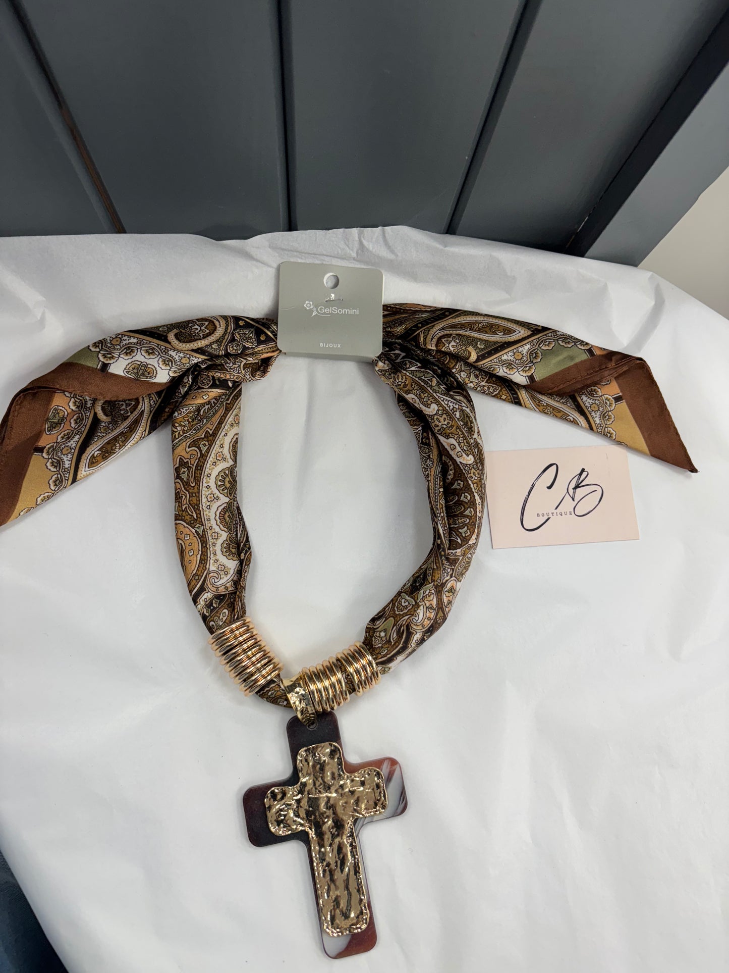 Paisley Cross Tie necklace