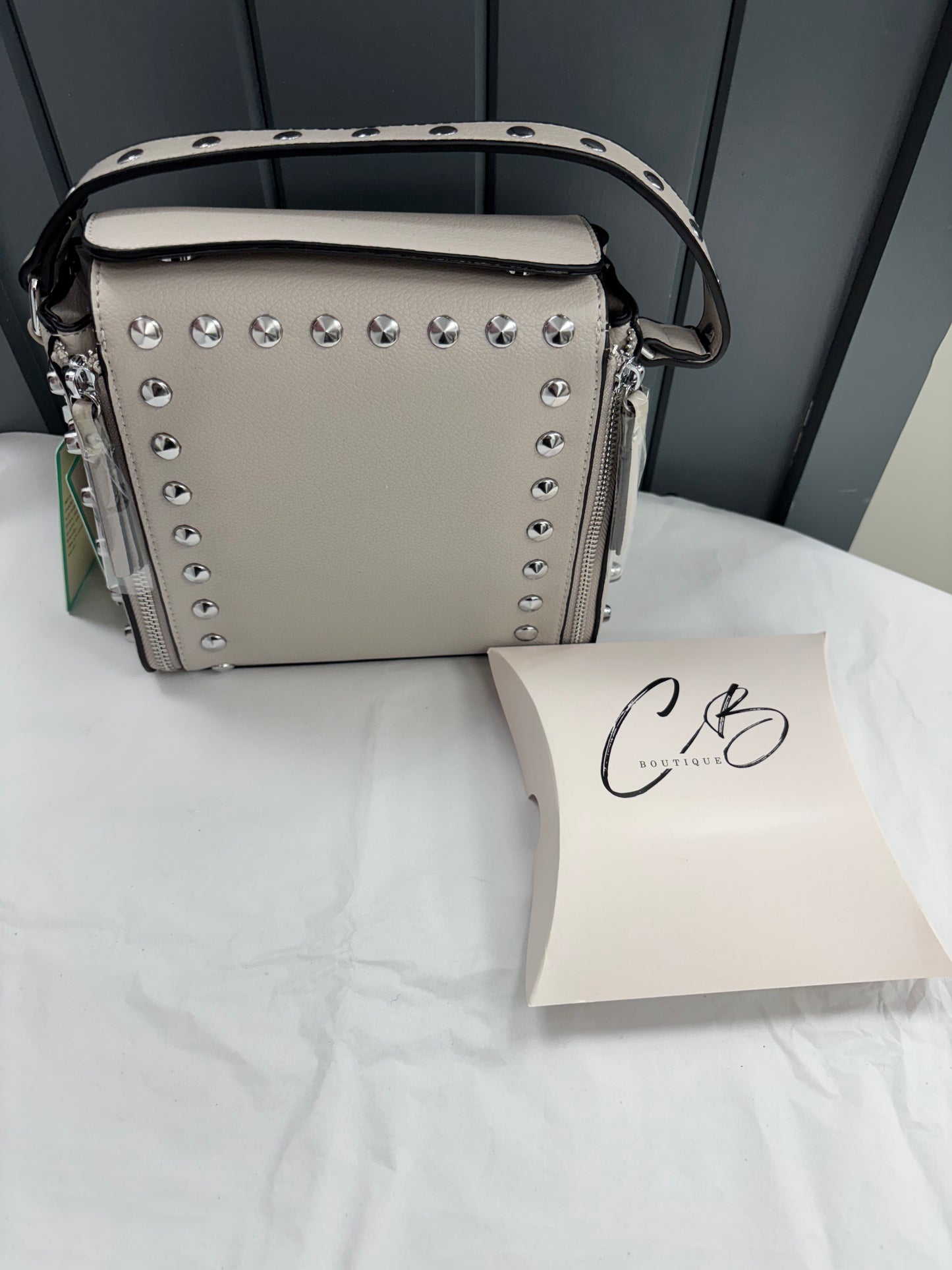 Stone studded hand bag