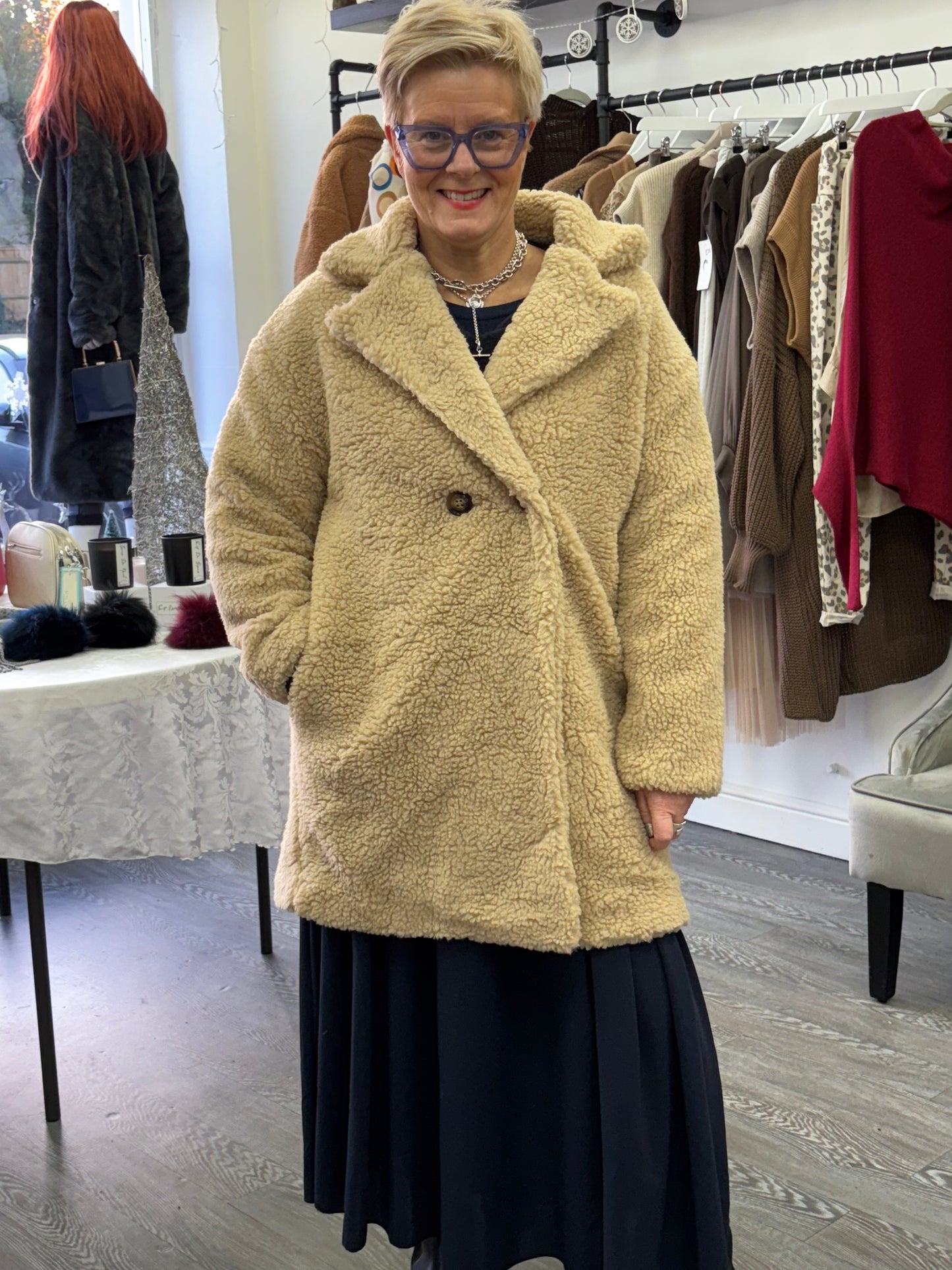 Teddy short Coat - sand
