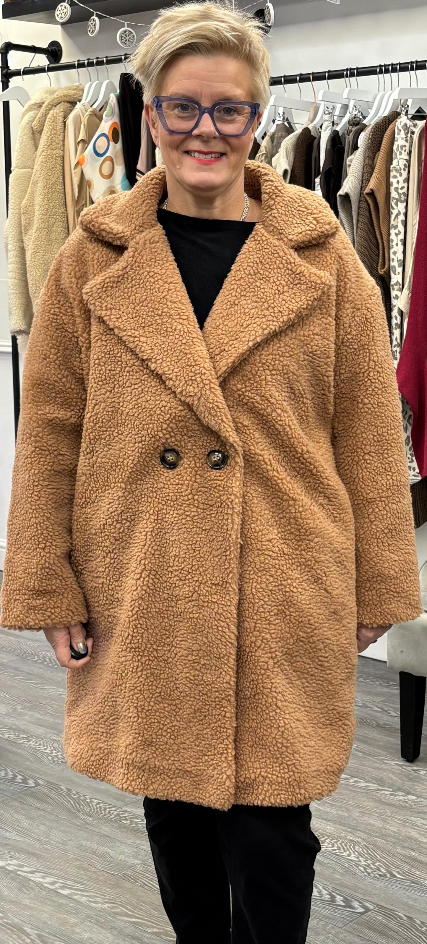 Teddy short Coat - camel