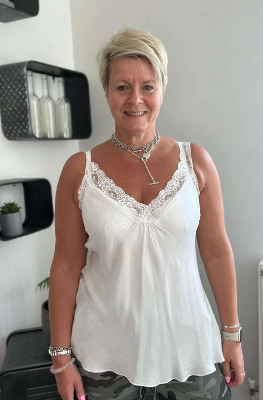Satin Vest - White