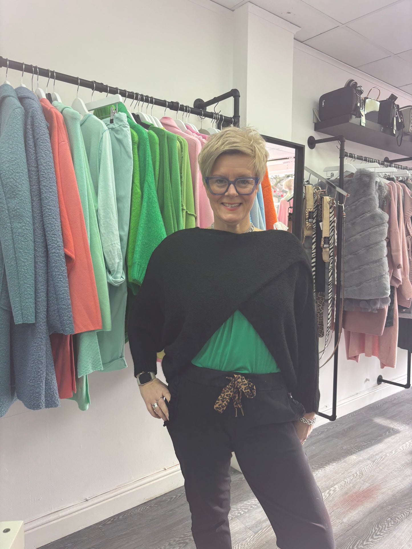 Chunky Black Poncho Bat Wing Jumper