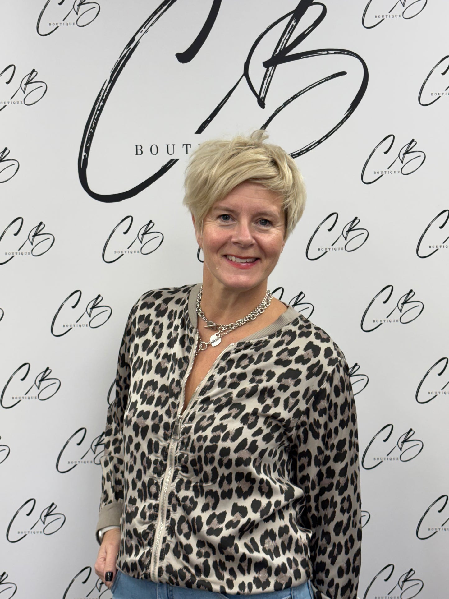 Leopard print Satin Bomber Jacket