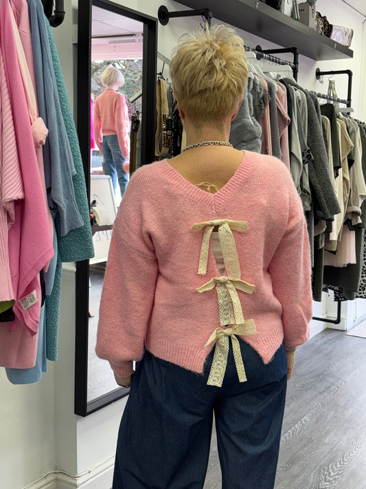 Pink Bow back Jumper