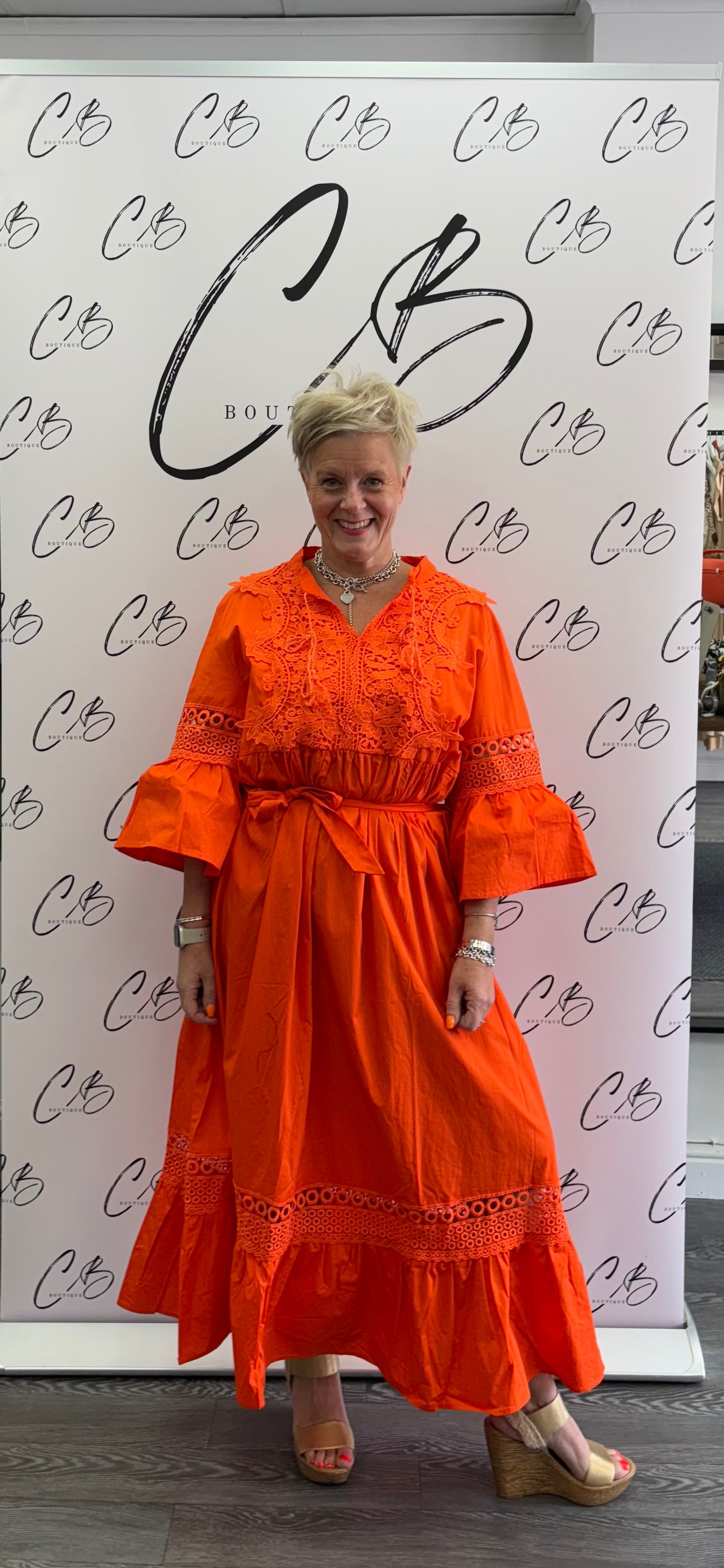 Orange twiggy dress
