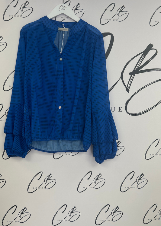 Blue spotty blouse