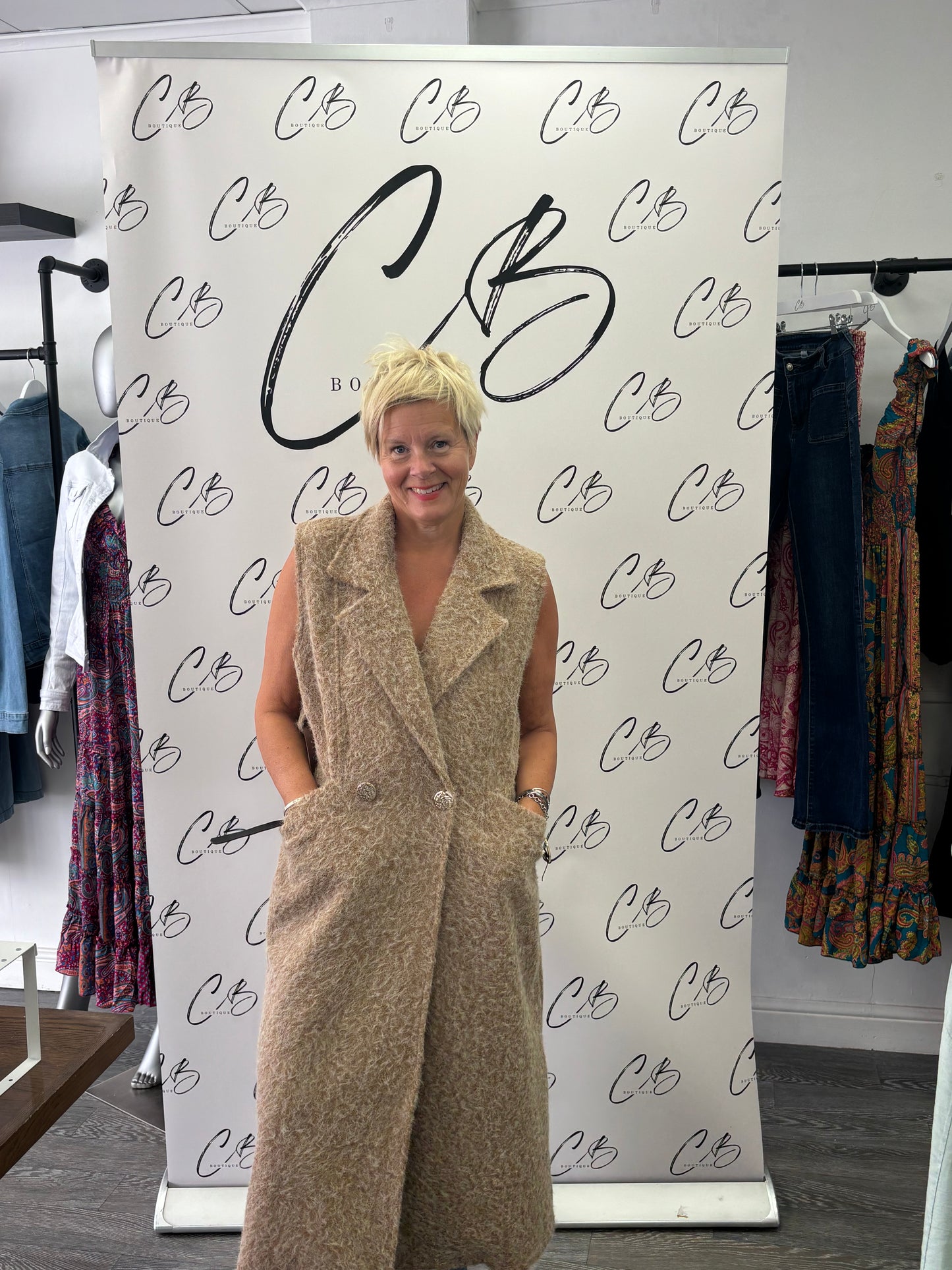 Camel Long Waistcoat