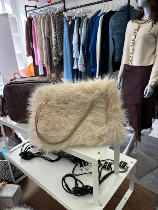 Camel Furry hand Bag