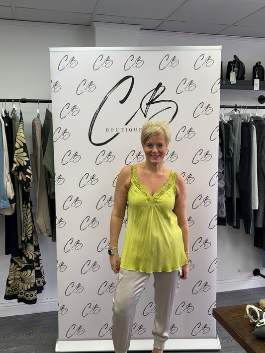 Satin Vest - lime green