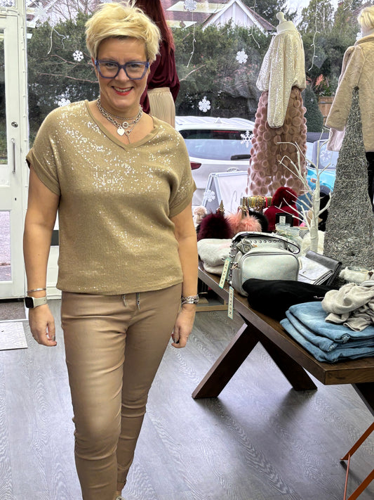 Gold Sequin Top