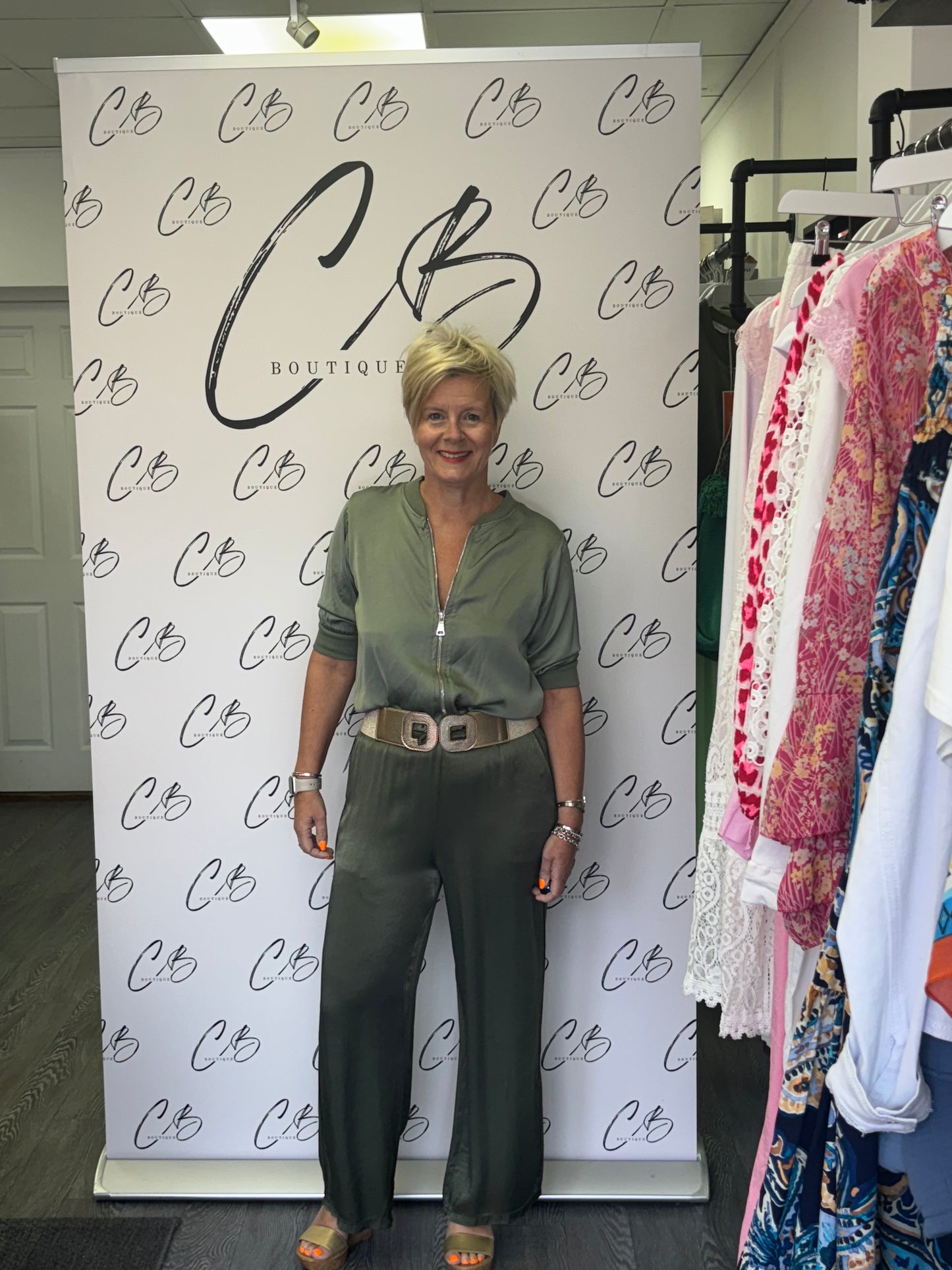 Khaki Satin short sleeve Bomber Jacket