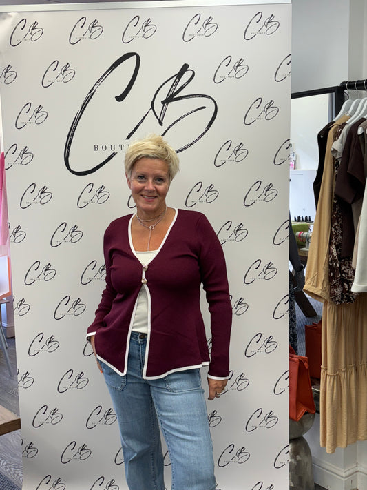 Carmel Wine cardigan