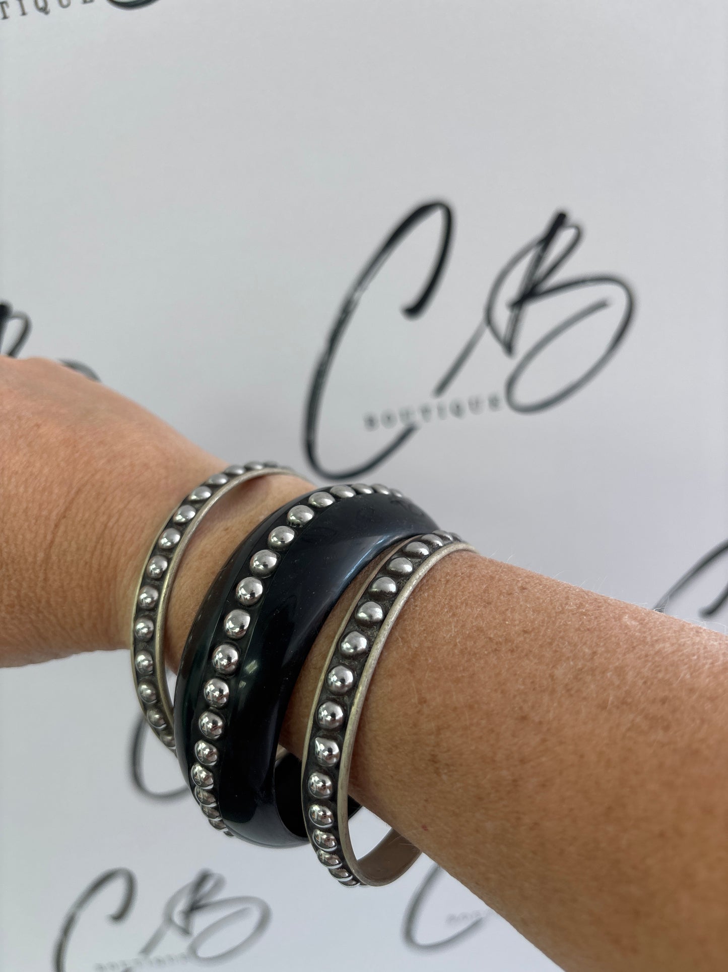 Silver studded bangles