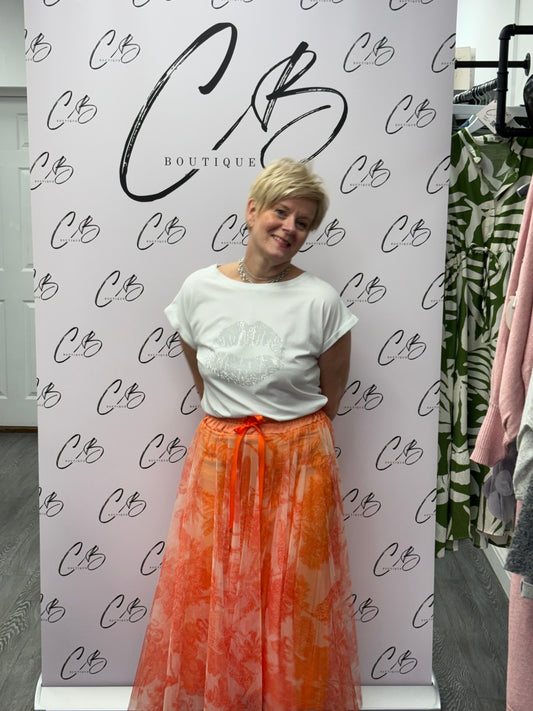 Billi Orange  Tulle Skirt