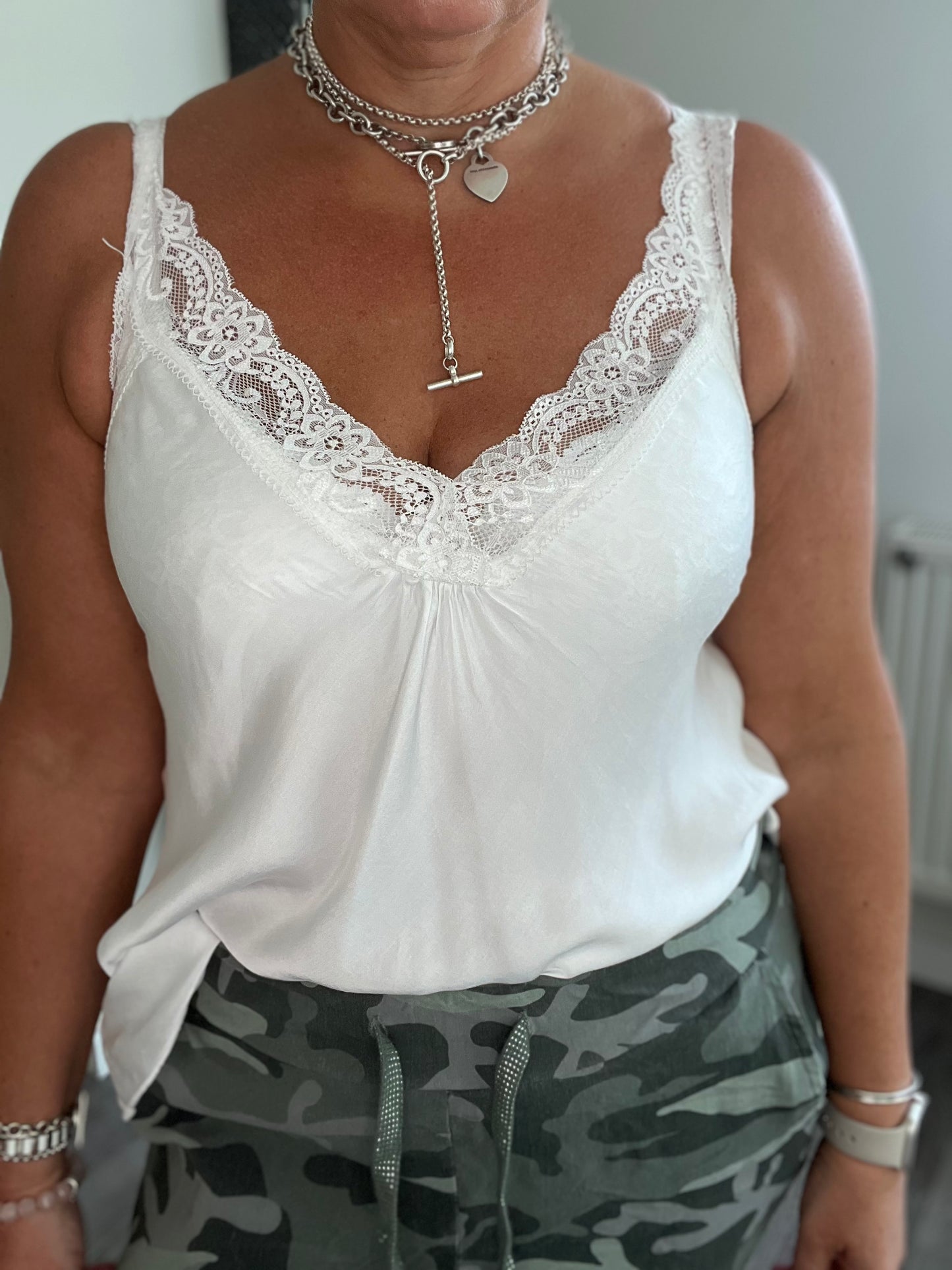 Satin Vest - White