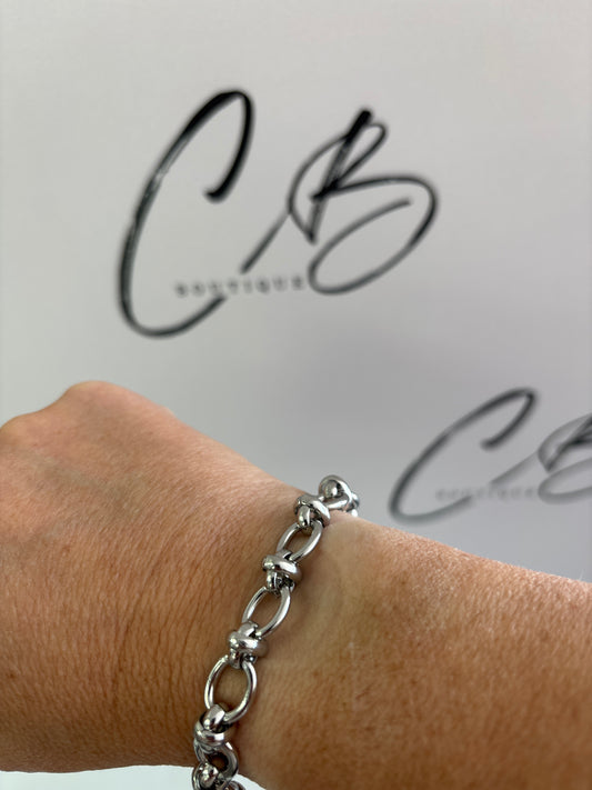 silver chunky bracelet
