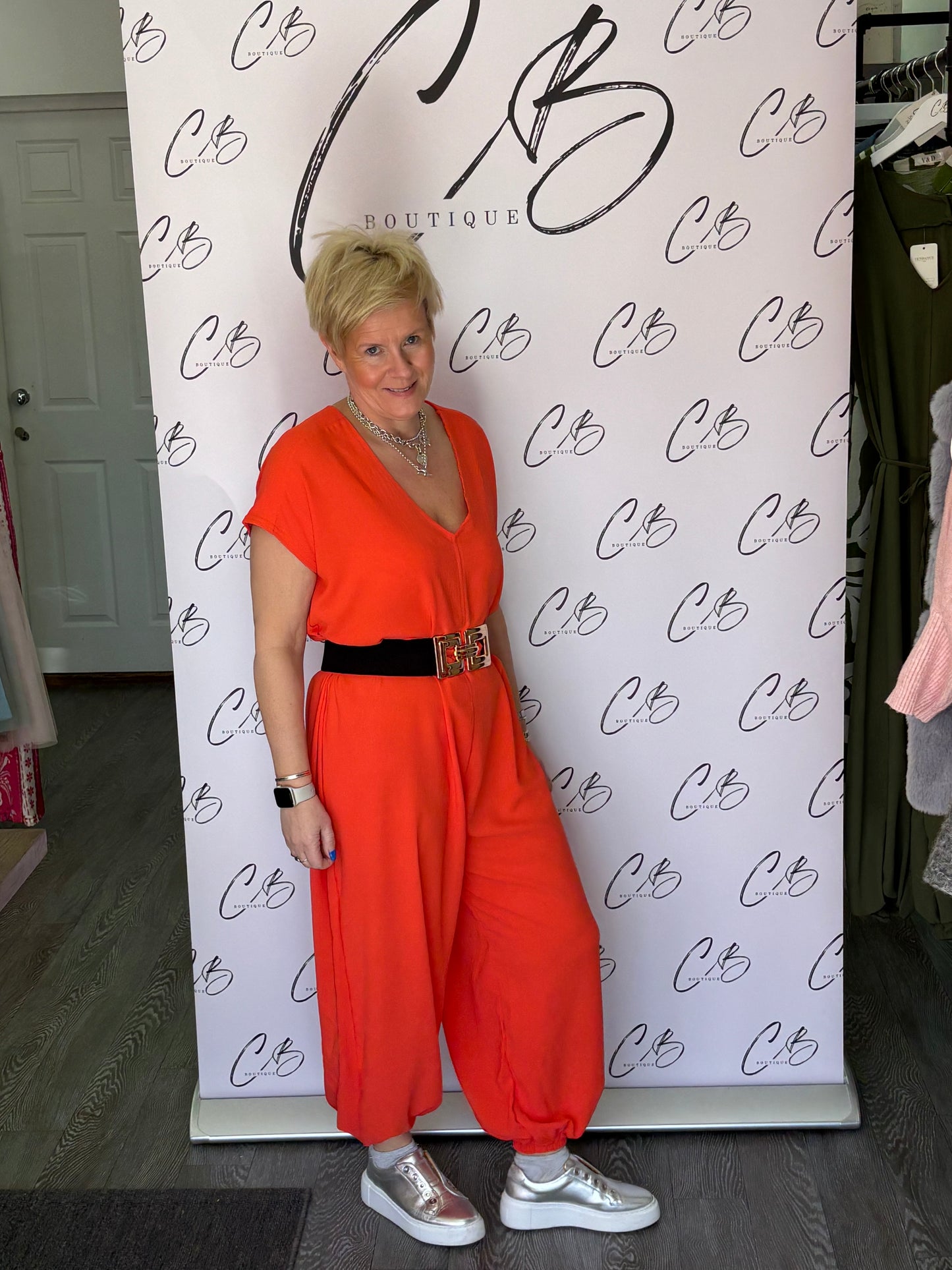 Elasticated cuff Jumpsuit - coral