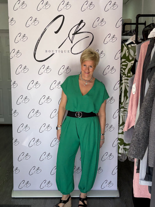 Elasticated cuff Jumpsuit - gucci green