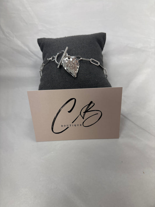 Heart link silver bracelet