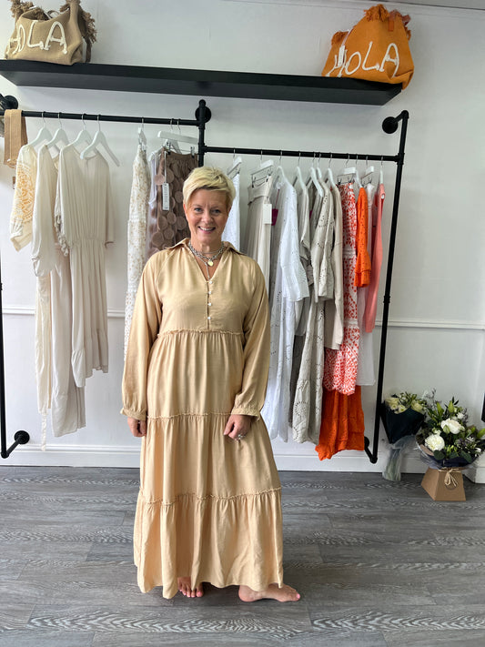 Long Tiered Dress - Gold