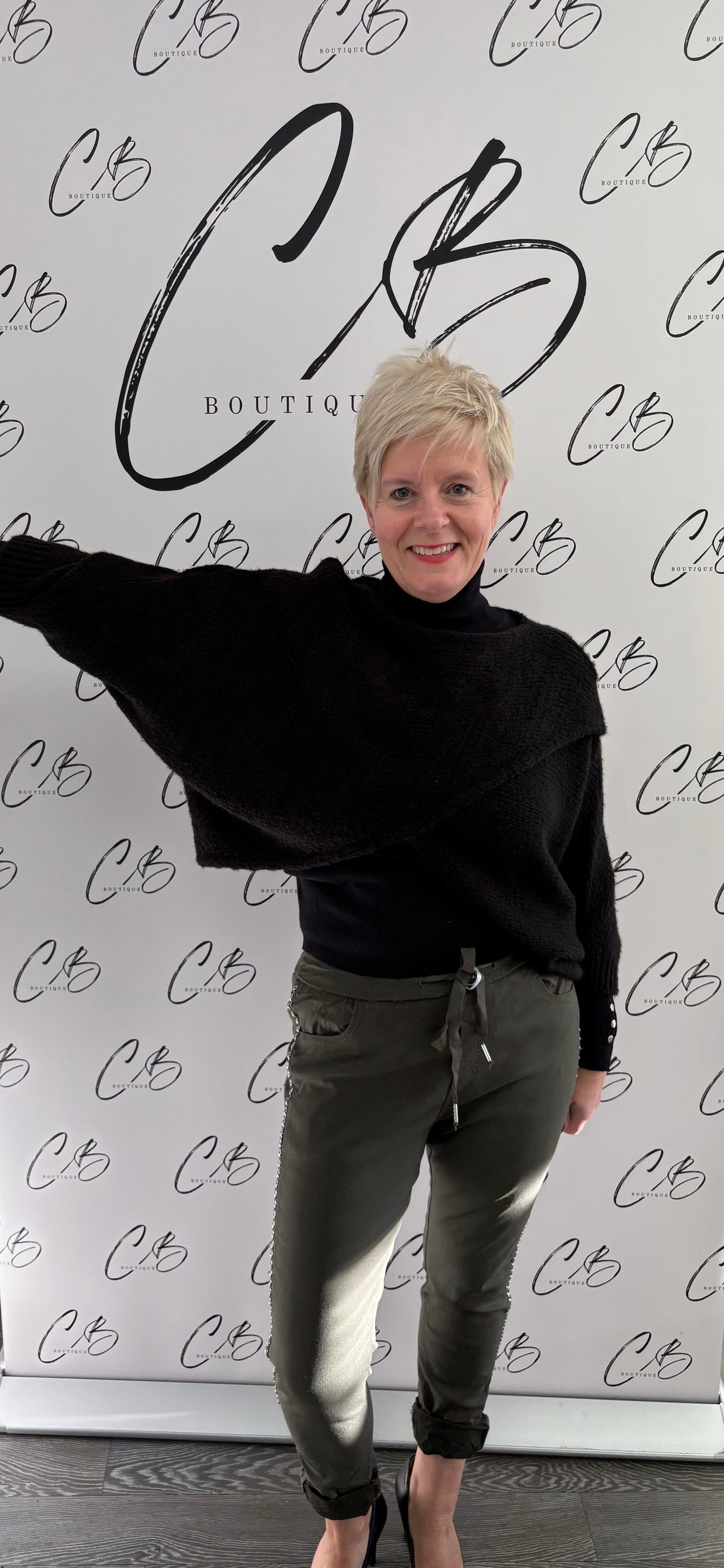 Chunky Black Poncho Bat Wing Jumper