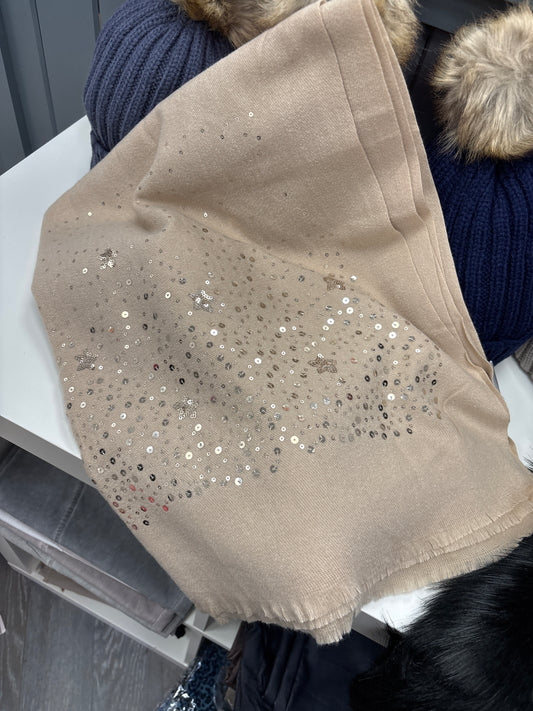Beige Sparkly scarf