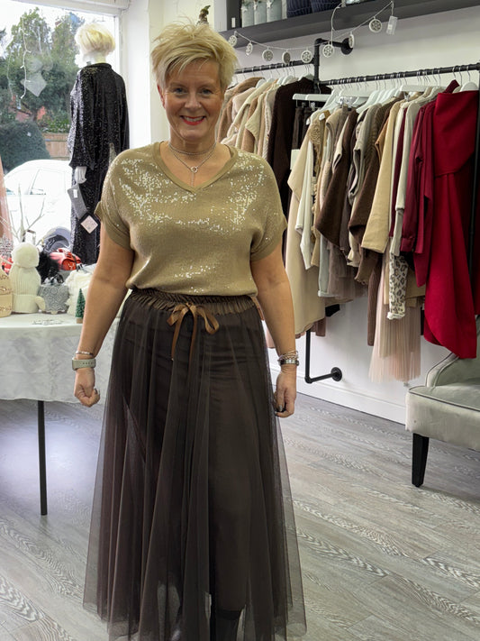 Billi chocolate Tulle Skirt