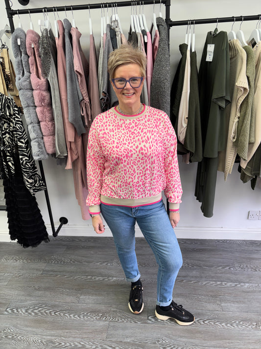 Pink Leopard print top