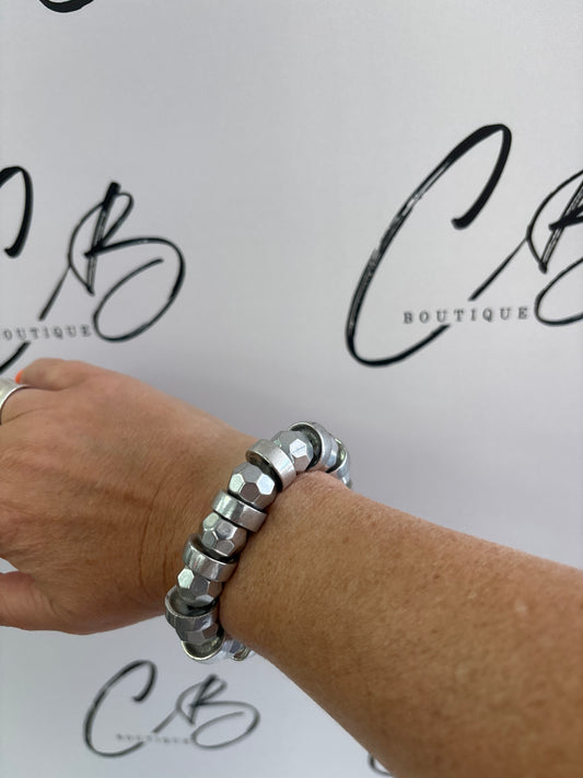 Brushed Silver chunky bracelet