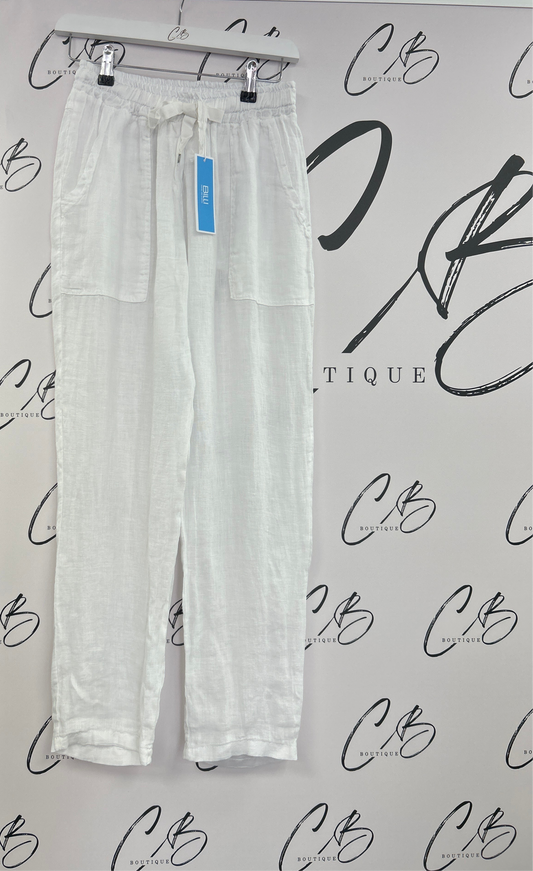 Carla White Linen Trousers
