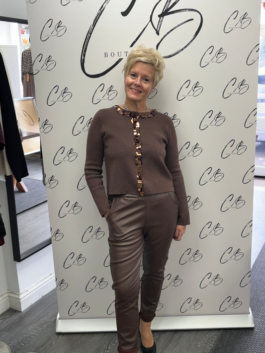 Chocolate Sequin Cardigan