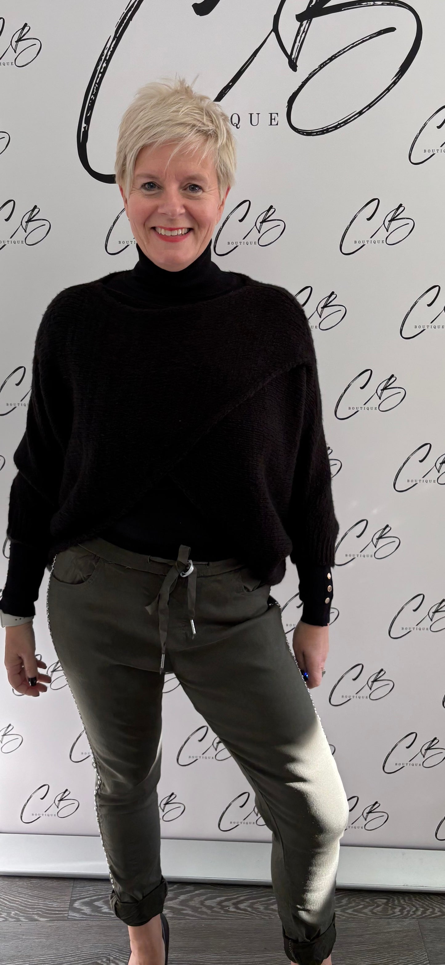 Chunky Black Poncho Bat Wing Jumper