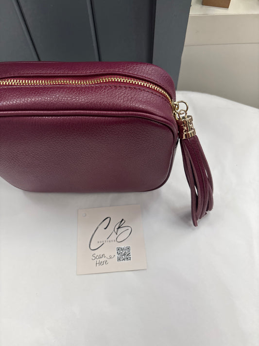 Wine Leather hand Bag